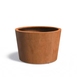 CONIC Pflanzkübel mit Boden aus Cortenstahl 1200x800