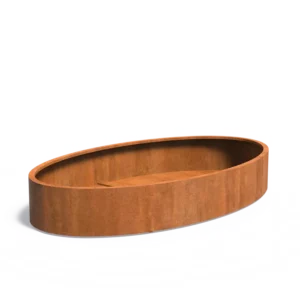 ELLIPSE Pflanzkübel aus Cortenstahl mit Boden 2800x1600x400