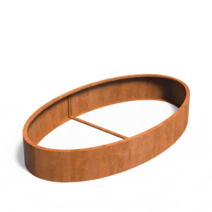 ELLIPSE Pflanzkübel mit Boden aus Cortenstahl 2800x1600x400