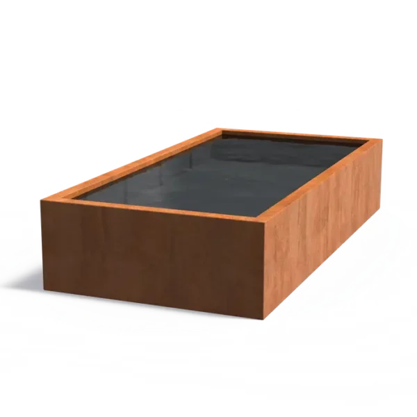 Standard-Wasserbecken aus Cortenstahl 3000x1500x600