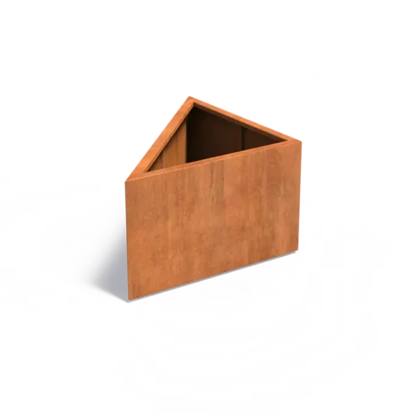 TRIANGLE Pflanzkübel mit Boden aus Cortenstahl 1000x1000x600
