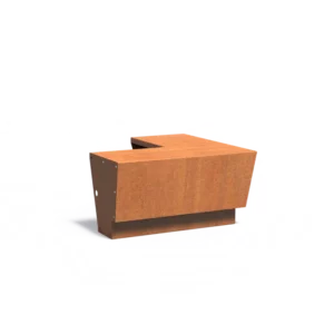 Außeneck-Stützmauer REVERT aus Cortenstahl 1000x1000x500