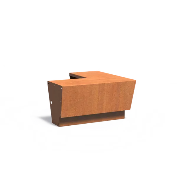 Außeneck-Stützmauer REVERT aus Cortenstahl 1000x1000x500