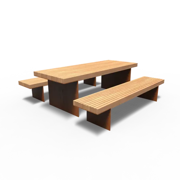 BORG Picknicktisch aus Cortenstahl 2300x2270x900