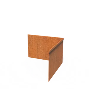 Gartenbordüre Innenwinkel abgeflacht aus Cortenstahl_300x300xh200mm_2mm