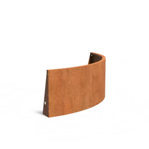Gebogene Stützmauer aus Cortenstahl 1500x1500x600
