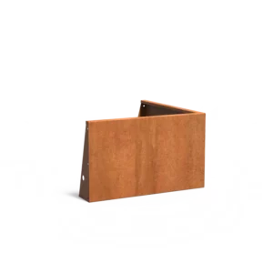 Gerade Stützmauer mit schmalem unterem Rand aus Cortenstahl