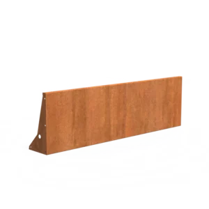 Gerade Stützmauer aus Cortenstahl 2000x300x600