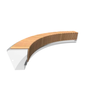 Innen gebogene Sitzauflage REVERT aus Hartholz 3297x978x358
