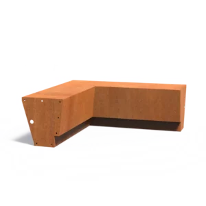 Inneneck-Stützmauer REVERT aus Cortenstahl 1000x1000x500