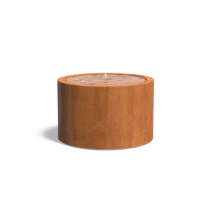 Runder Wassertisch aus Cortenstahl 1200x750