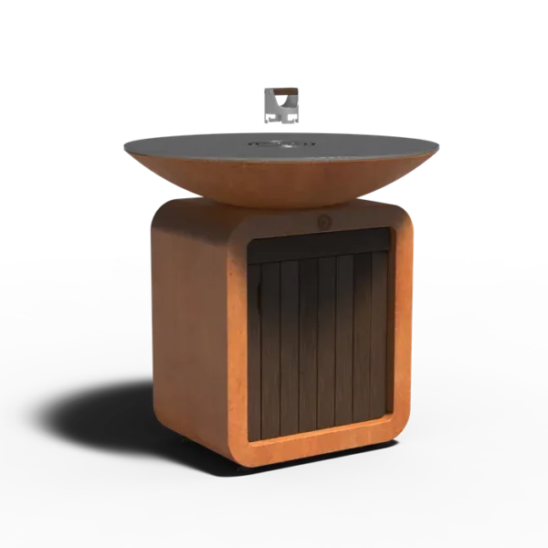 SEARE HALO PIEZO Gas-Plancha aus Cortenstahl 1005x1000