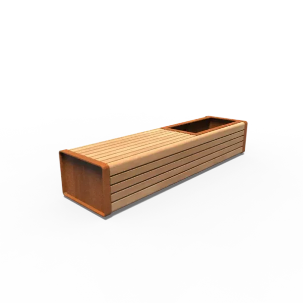 STORR Sitzbank mit Pflanzgefäß aus Cortenstahl