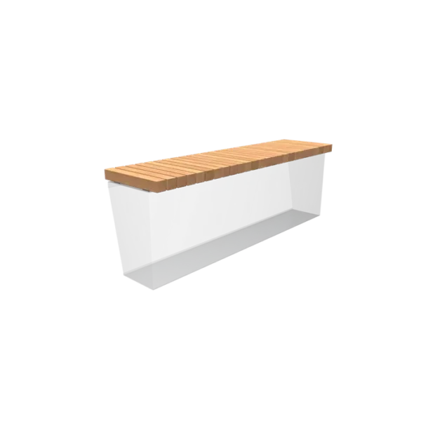 Sitzauflage aus Hartholz für gerade Stützmauern 1990x500x72