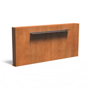 Teichwand aus Cortenstahl zur Bodenbefestigung_2500x250x1200mm_Breite Platte