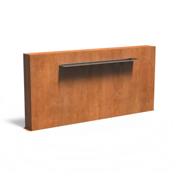 Teichwand aus Cortenstahl zur Bodenbefestigung_2500x250x1200mm_Breite Platte