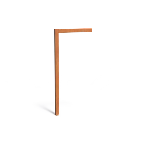 L-förmige Pergola aus Cortenstahl 1100x100x2500