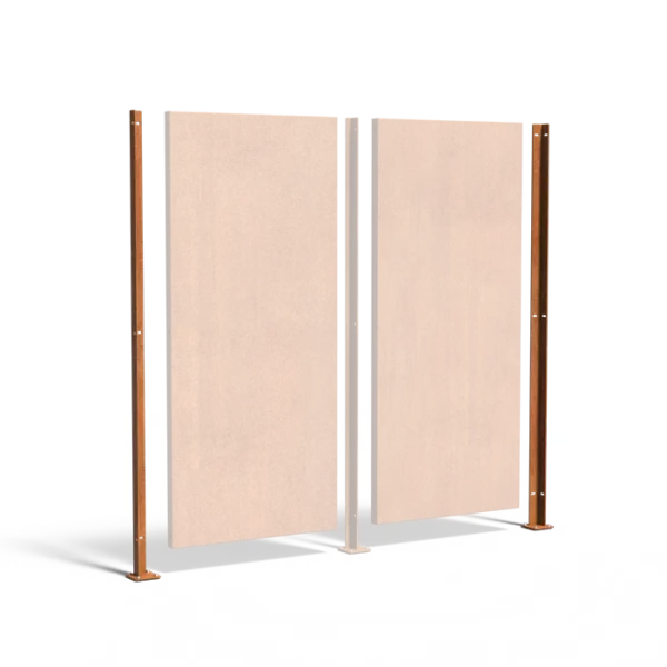 Eckpfosten für Sichtschutz aus Cortenstahl 115X115X2700