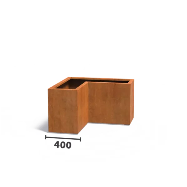 L-FORM Pflanzgefäss aus Cortenstahl 1000x1000x600