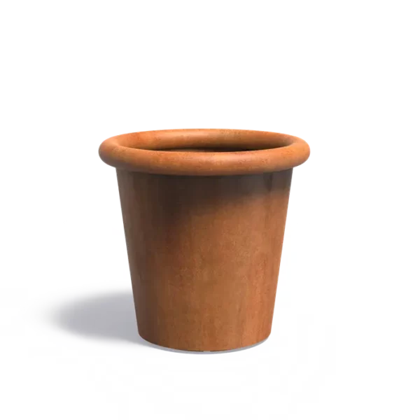 TUBE Pflanzgefäss aus Cortenstahl 1000x950