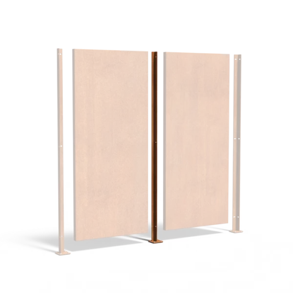 Zwischenpfosten für Sichtschutz aus Cortenstahl 115x115x2700